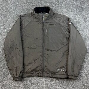 Descente DNA Jacket‎ Men's Medium Olive Green Fish Bones Logo Softshell Puffer